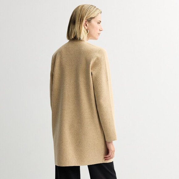 NINE WEST Women's Coatigan Sweater Size M In Camel Heather - Picture 2 of 11